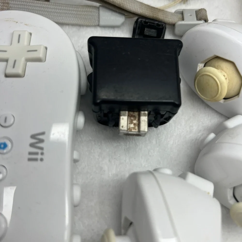 Nintendo Wii Controller Lot 15pc White Black Good Untested OEM Remotes Wheel
